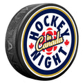 Hockey Night in Canada CBC Primary Textured Hockey Puck product image 1, provided for visual reference and product detail
