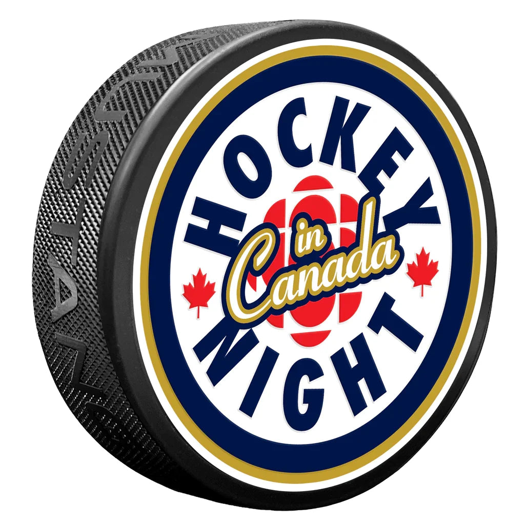 Hockey Night in Canada CBC Primary Textured Hockey Puck product image 1, provided for visual reference and product detail