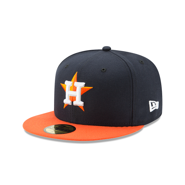 Houston Astros MLB New Era Men Navy / Orange 59Fifty Authentic Collection Road Fitted Hat product image 1, provided for
