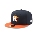 Houston Astros MLB New Era Men Navy / Orange 59Fifty Authentic Collection Road Fitted Hat product image 1, provided for