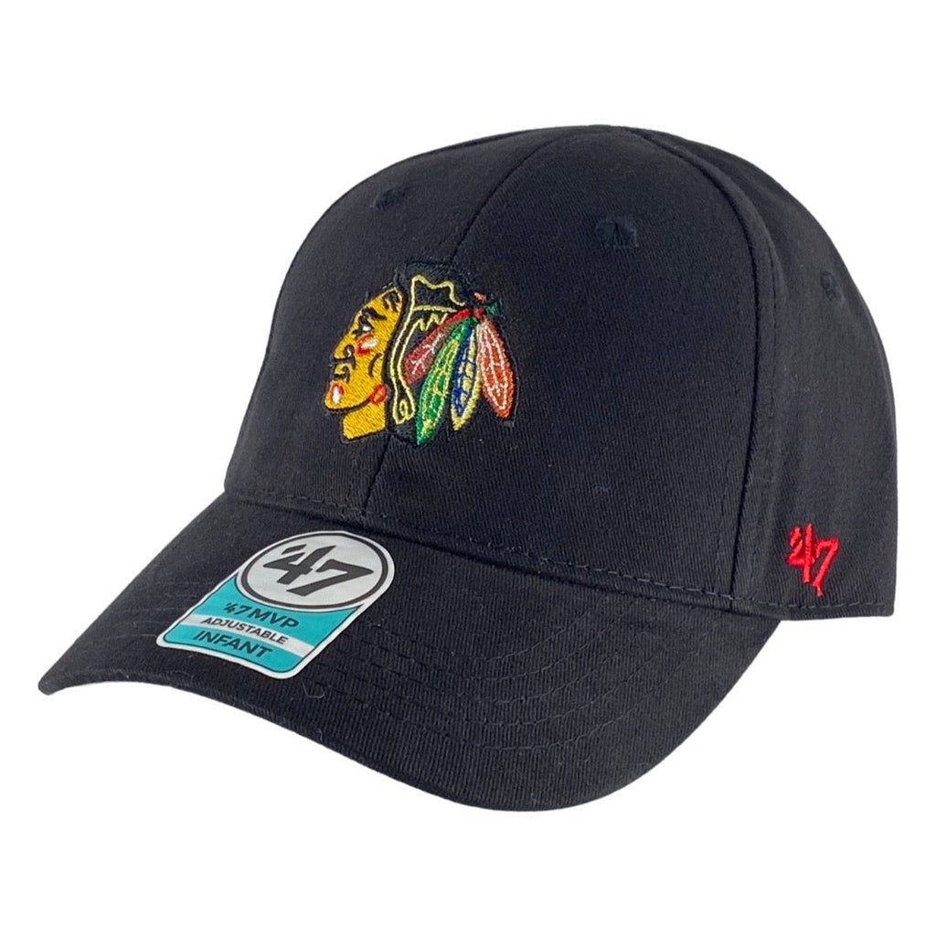 Chicago Blackhawks Logo MVP Infant Hat - Black product image 1, provided for visual reference and product detail review