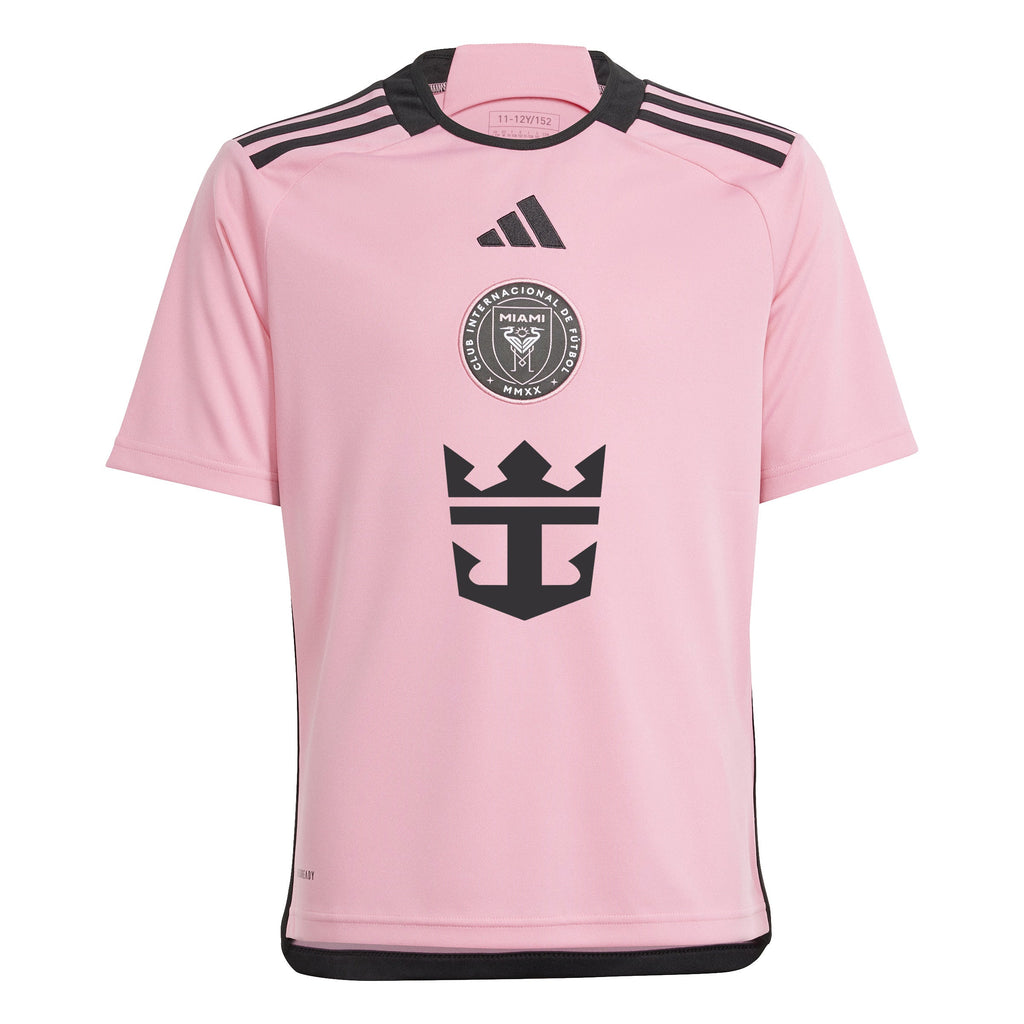 Inter Miami FC 2024 MLS Adidas Youth Pink Home Replica Jersey product image 1, provided for visual reference and product