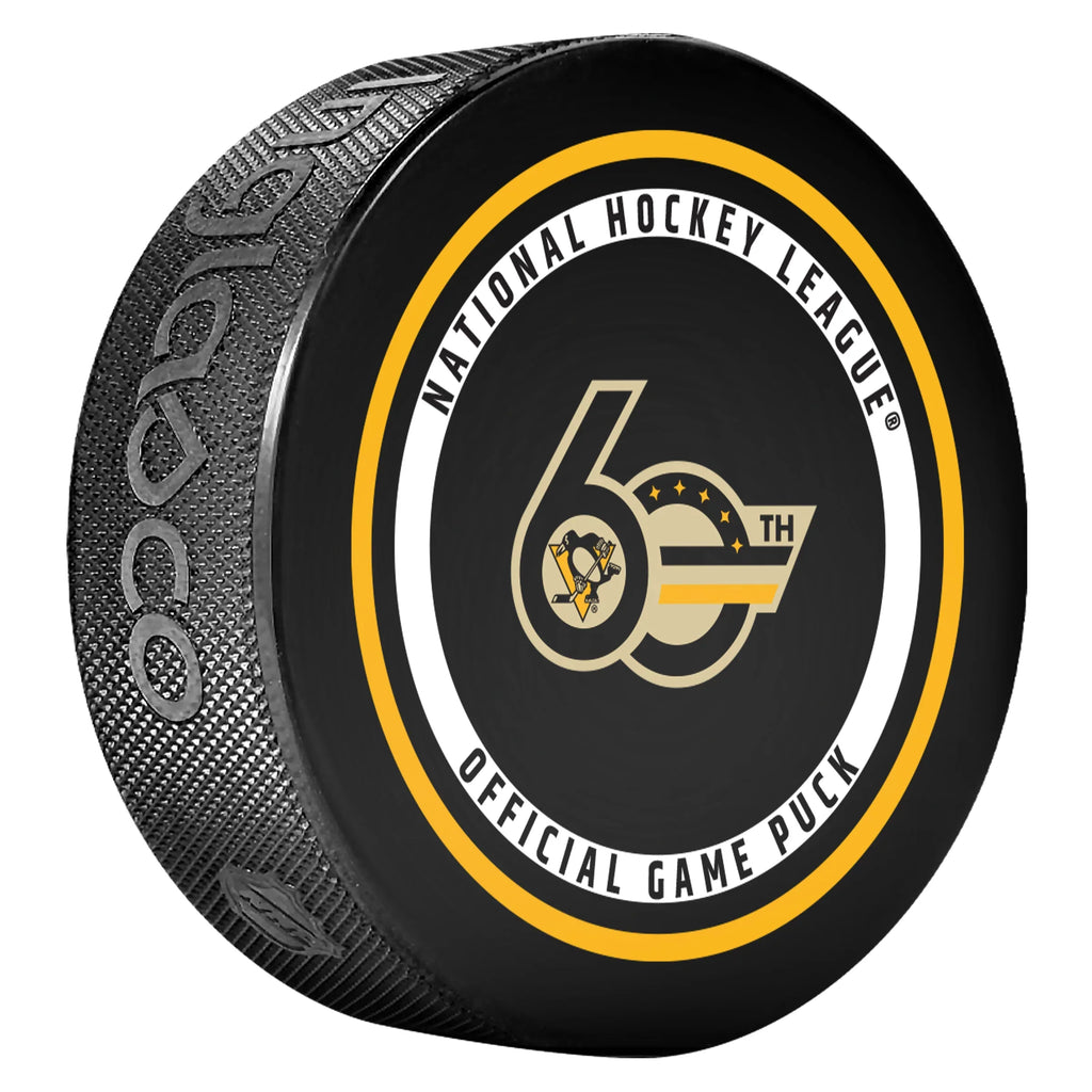 Pittsburgh Penguins NHL Inglasco 2026-27 60th Anniversary Officially Licensed Game Hockey Puck product image 2, provided for