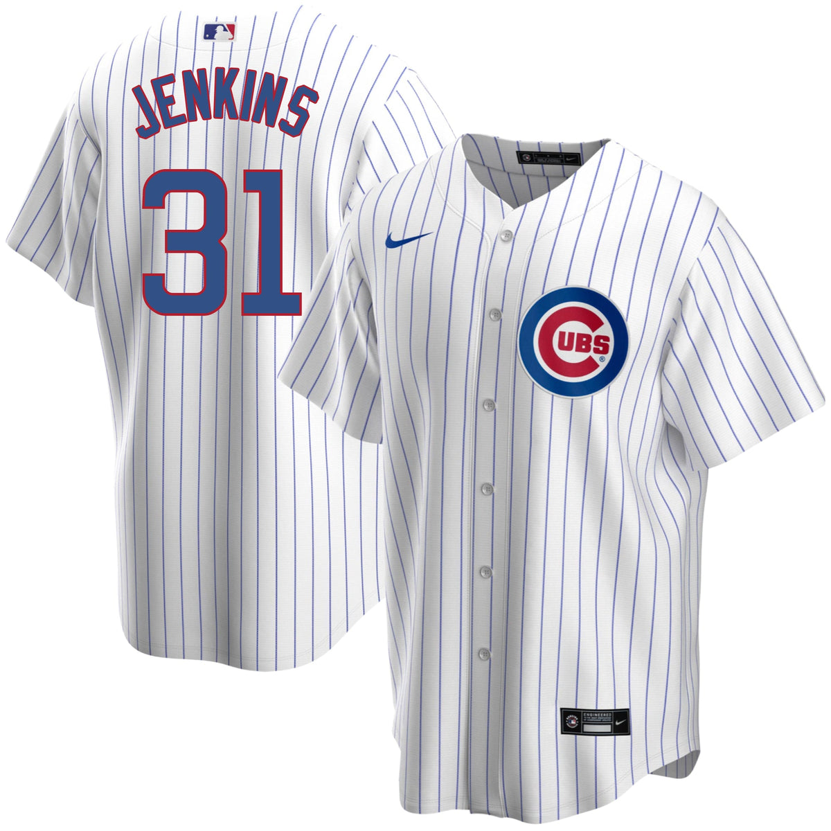 Fergie Jenkins Chicago Cubs Home Pinstripe Men Replica Jersey product image 1, provided for visual reference and product