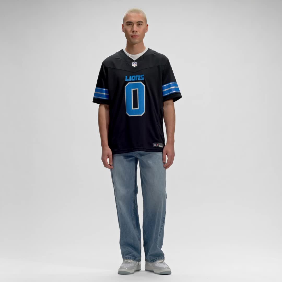 Jahmyr Gibbs Detroit Lions NFL Nike Men Black Vapor F.U.S.E. Limited Player Sewn 2nd Alternate Jersey product image 4,