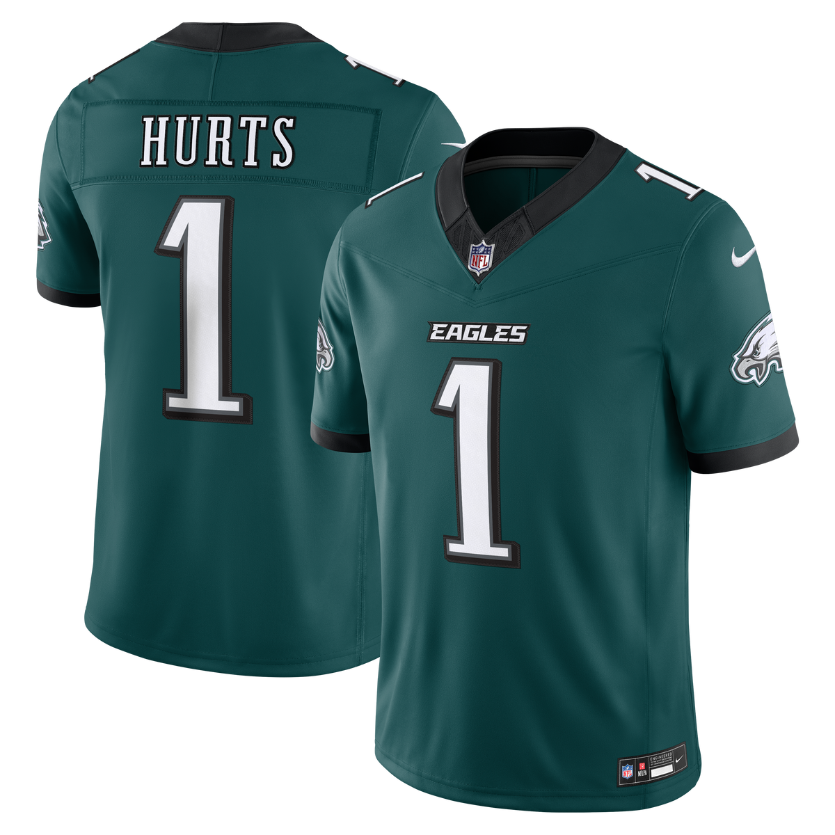 Jalen Hurts Philadelphia Eagles NFL Nike Men Deep Teal Vapor F.U.S.E. Limited Player Sewn Jersey product image 3, provided