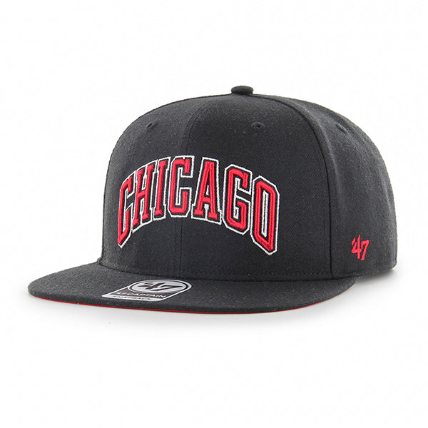 Chicago Bulls 47' Captain Black Snapback Hat product image 1, provided for visual reference and product detail review