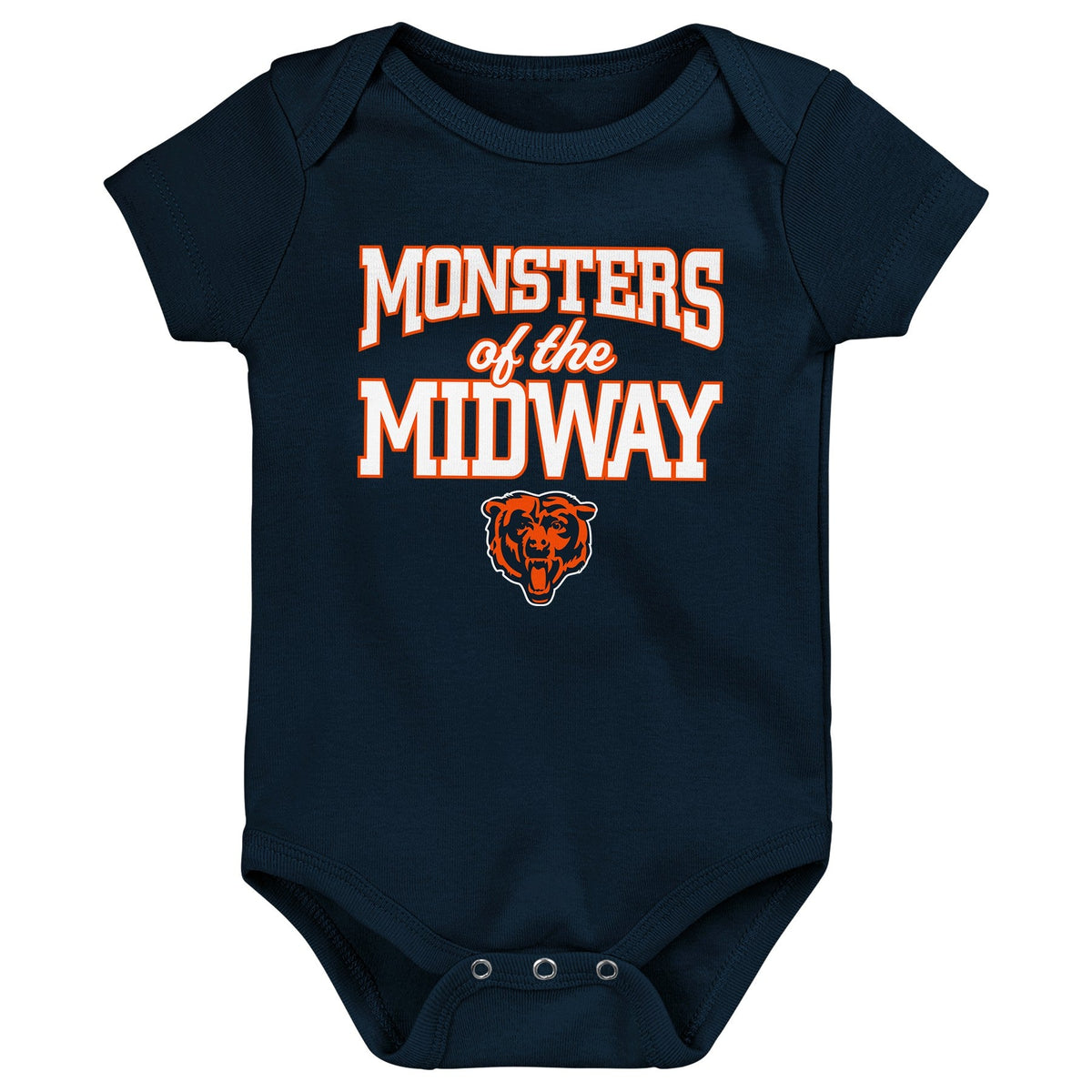 Chicago Bears Monsters Of The Midway Baby Onesie product image 1, provided for visual reference and product detail review