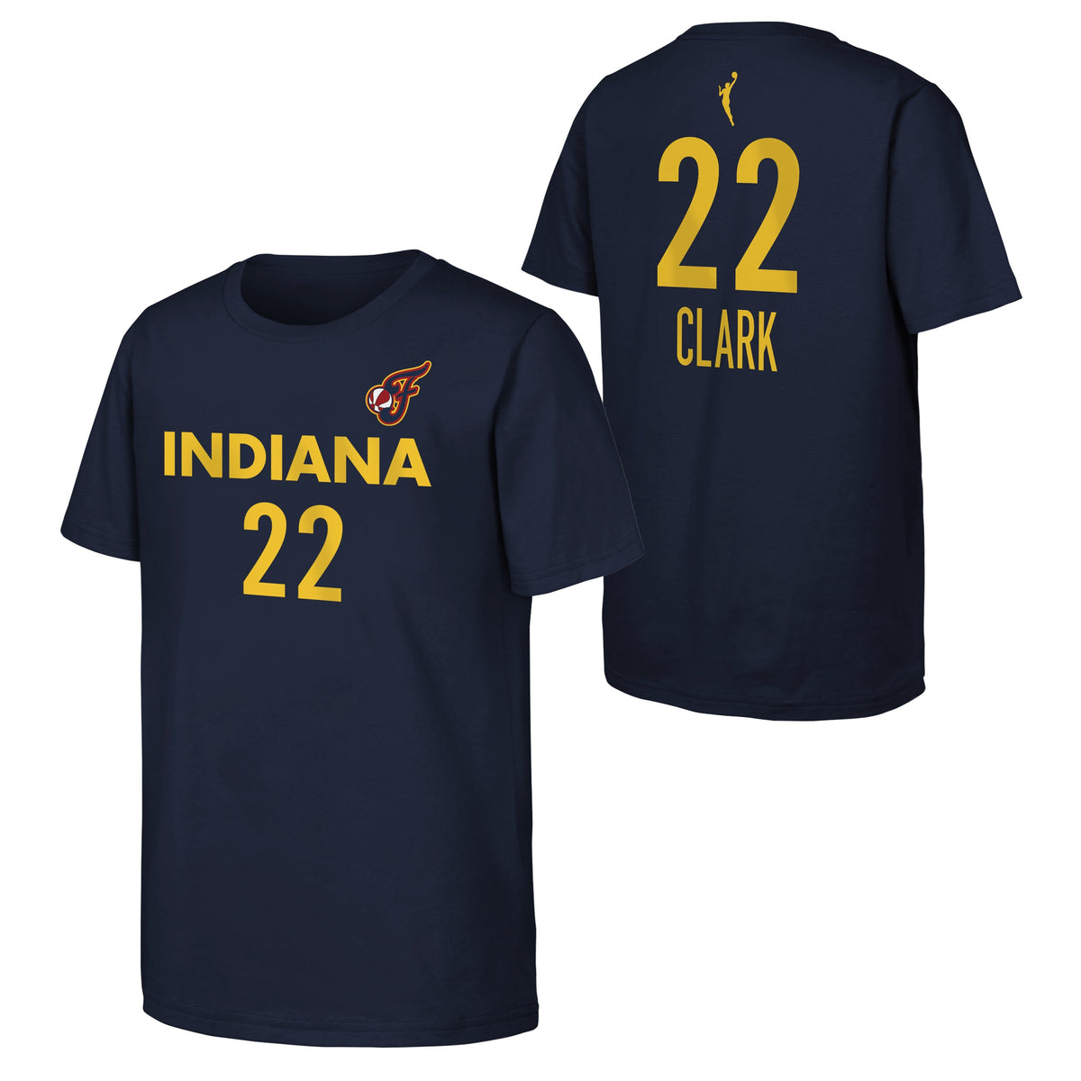 Caitlin Clark #22 Indiana Fever Navy Youth T-Shirt product image 1, provided for visual reference and product detail review