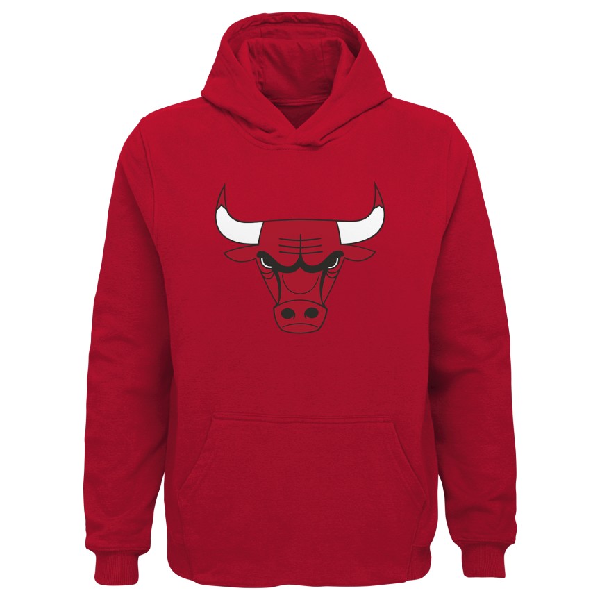 Chicago Bulls Youth Red Primary Logo Hoodie product image 1, provided for visual reference and product detail review