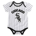 Chicago White Sox Pinstripe Current Logo "Chicago" Creeper Onesie product image 1, provided for visual reference and product
