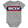 Chicago White Sox Grey 1983 Logo Creeper Onesie product image 1, provided for visual reference and product detail review