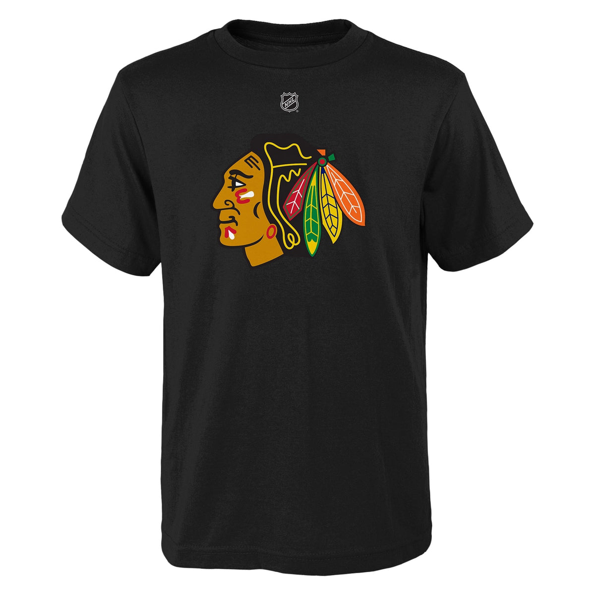 Connor Bedard Chicago Blackhawks Youth Black T-Shirt product image 2, provided for visual reference and product detail review