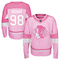 Connor Bedard Chicago Blackhawks Youth Pink Jersey product image 1, provided for visual reference and product detail review
