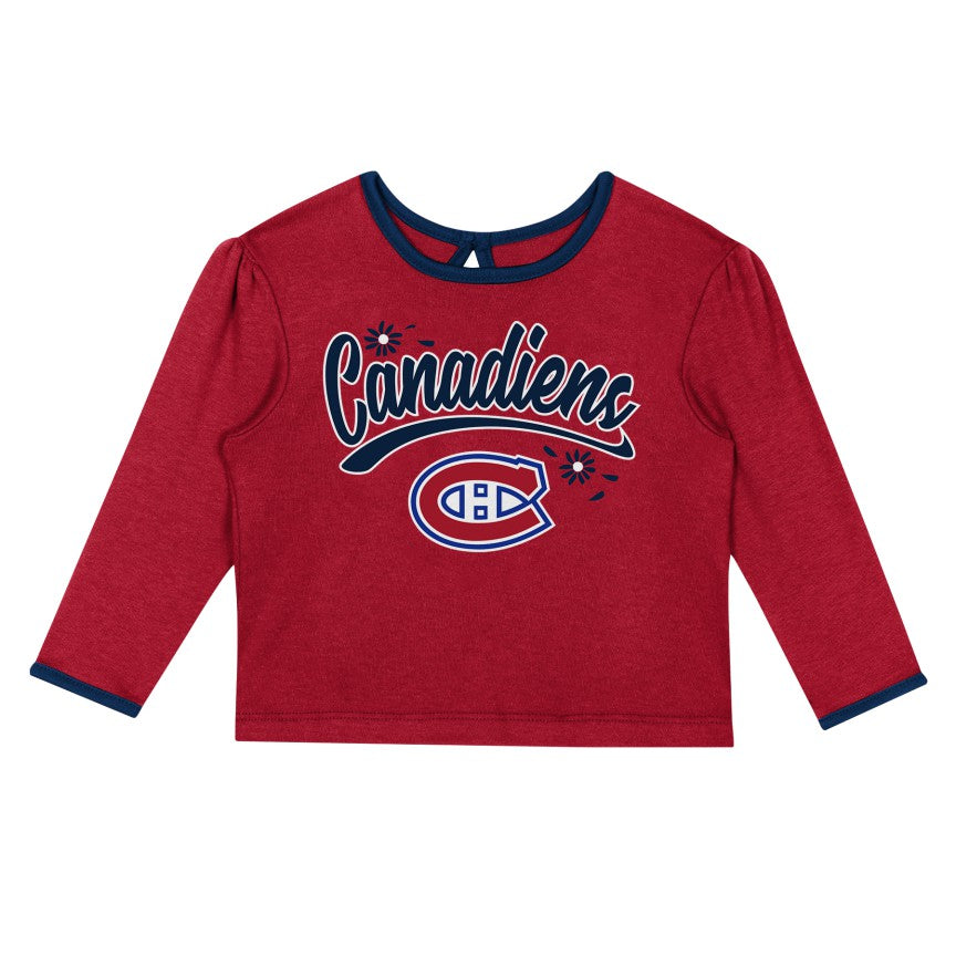 Montreal Canadiens NHL Outerstuff Infant Red Ice Queen Pyjama Set product image 3, provided for visual reference and product