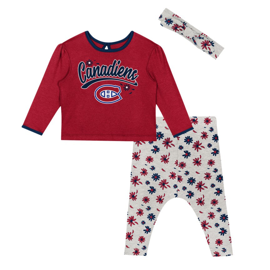 Montreal Canadiens NHL Outerstuff Infant Red Ice Queen Pyjama Set product image 1, provided for visual reference and product