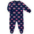 Montreal Canadiens NHL Outerstuff Infant Navy Raglan Zip Up Coverall product image 1, provided for visual reference and