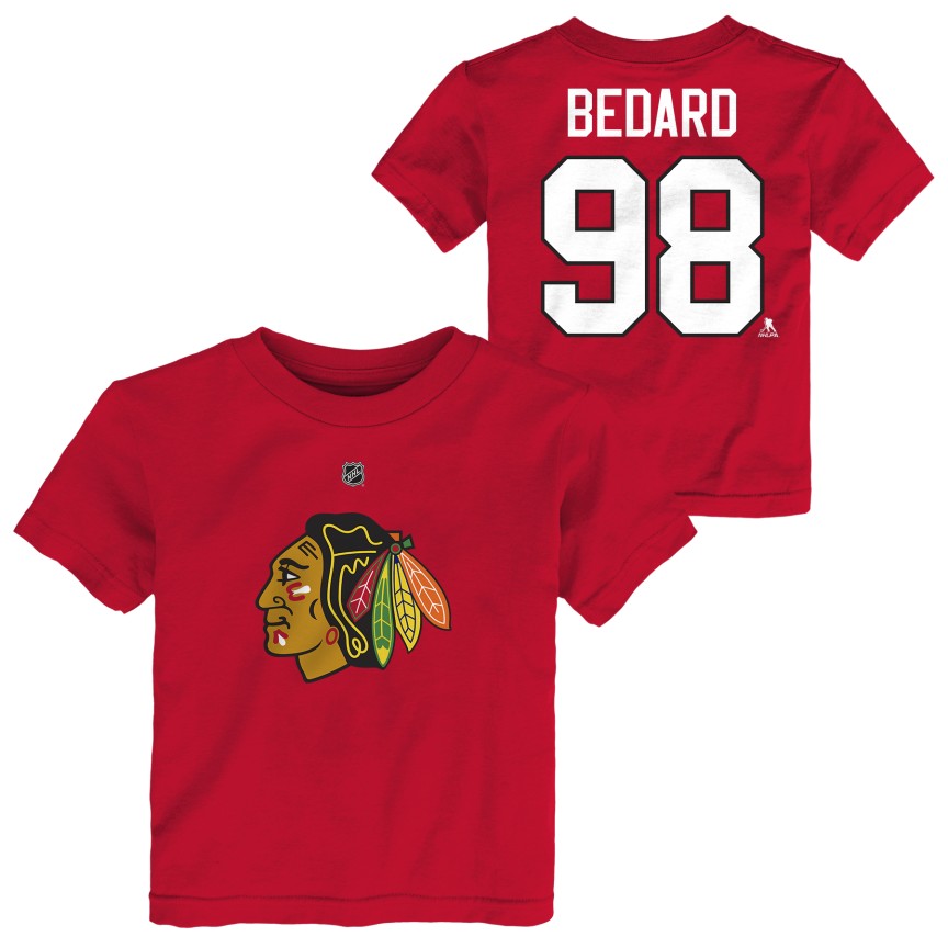 Connor Bedard Chicago Blackhawks Red Player T-Shirt 2T - 4T product image 3, provided for visual reference and product