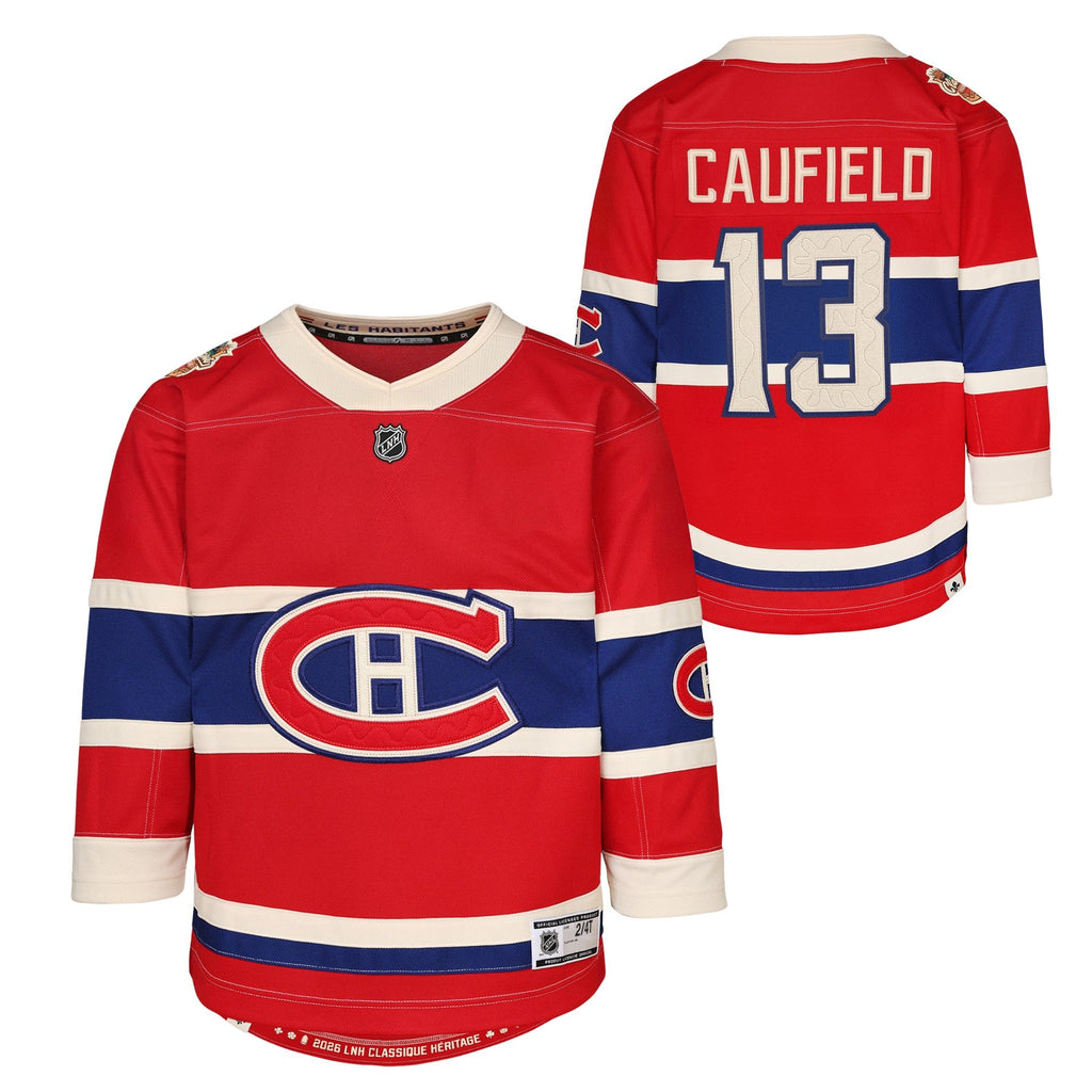 Cole Caufield Montreal Canadiens NHL Outerstuff Kids Red 2026 Heritage Classic Premier Jersey product image 3, provided for