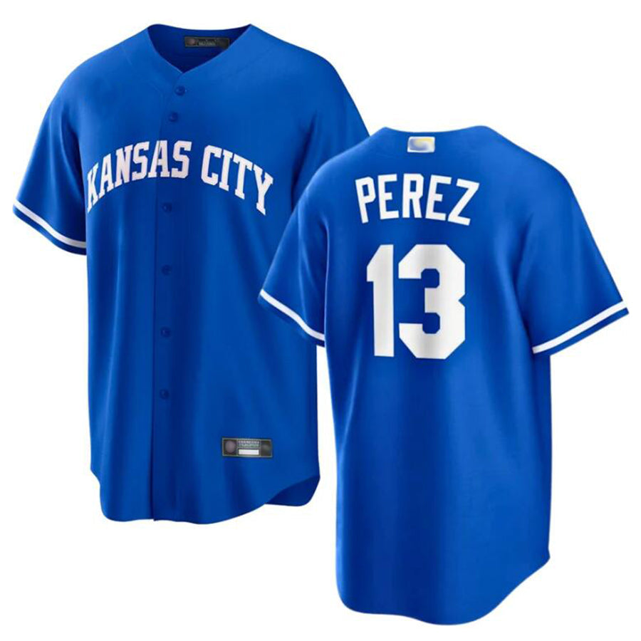 KC.Royals #13 Salvador Perez Player Blue Home Replica product image 1