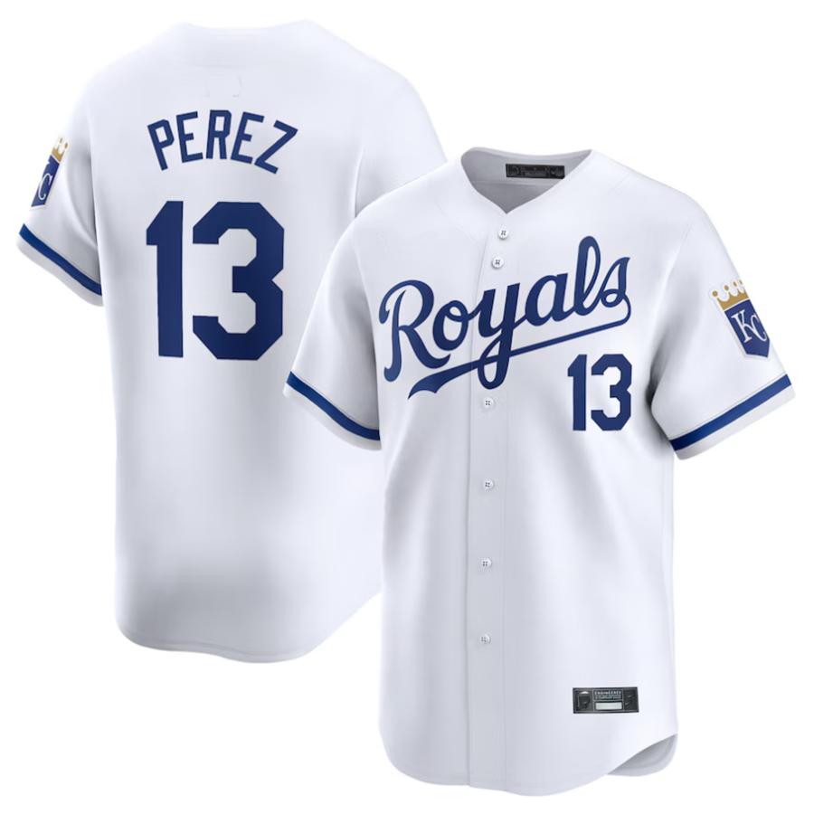 KC.Royals #13 Salvador Perez Player White Home Limited product image 1