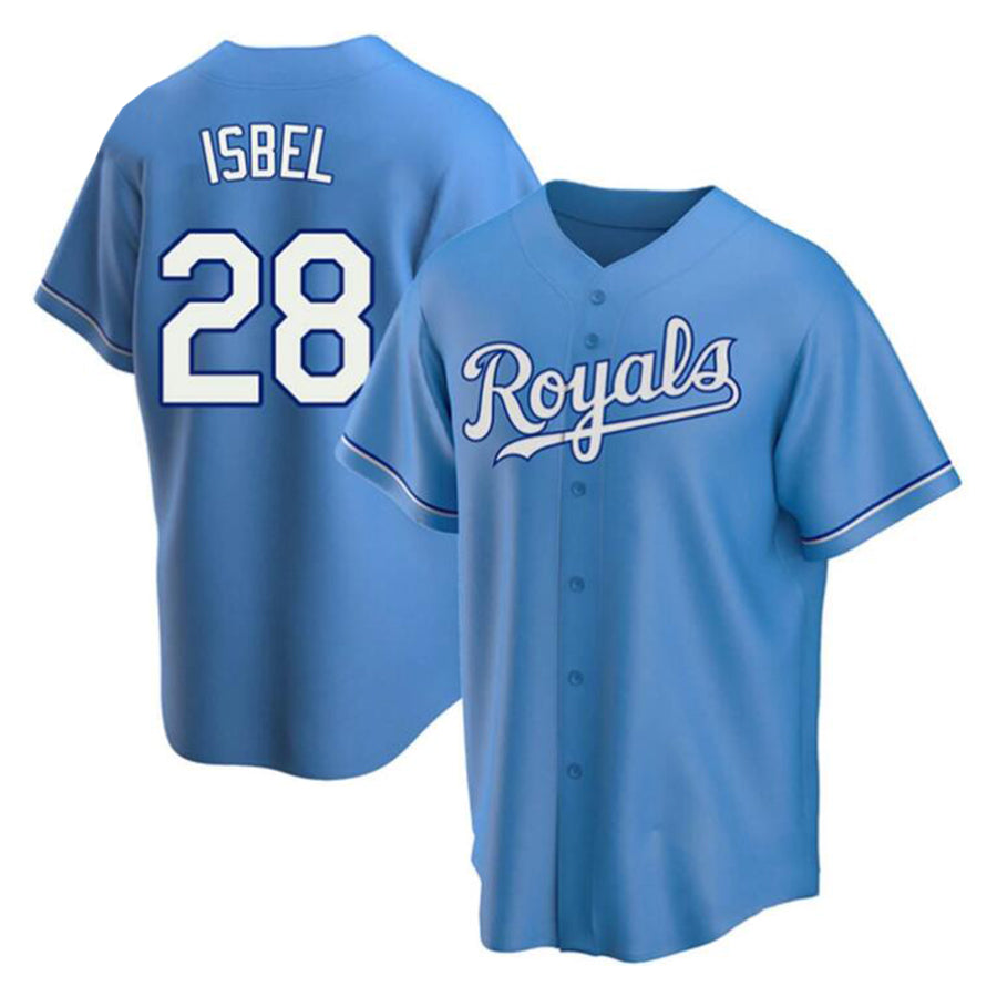 KC.Royals #28 Kyle Isbel Player Light Blue Home Replica product image 1