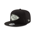 Kansas City Chiefs NFL New Era Men Black White 9Fifty Basic Snapback product image 1, provided for visual reference and