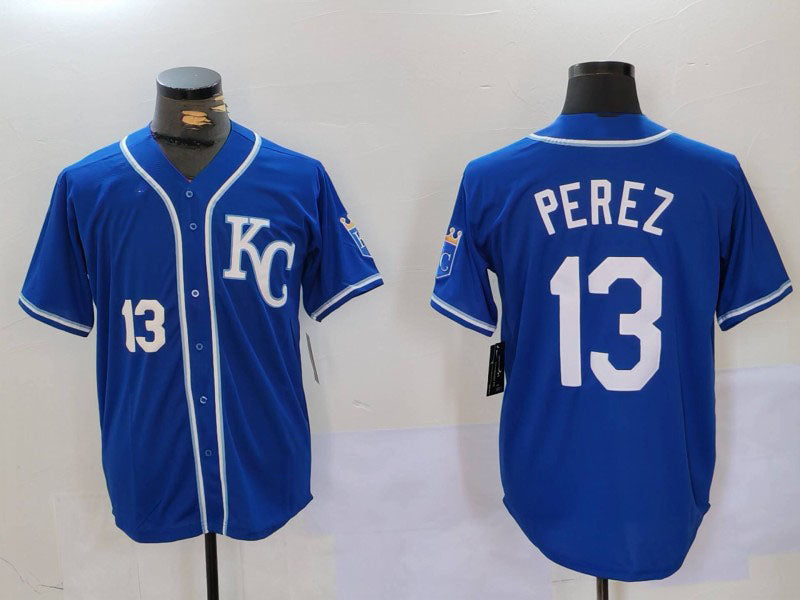 KC.Royals #13 Salvador Perez Player Jersey Blue KC Cool product image 1