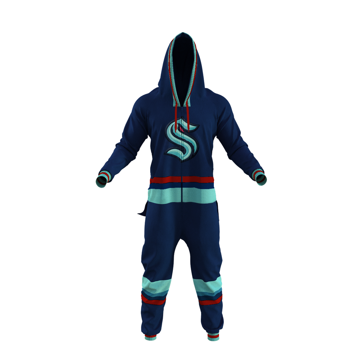Seattle Kraken NHL Hockey Sockey Men Navy Team Uniform Onesie product image 1, provided for visual reference and product