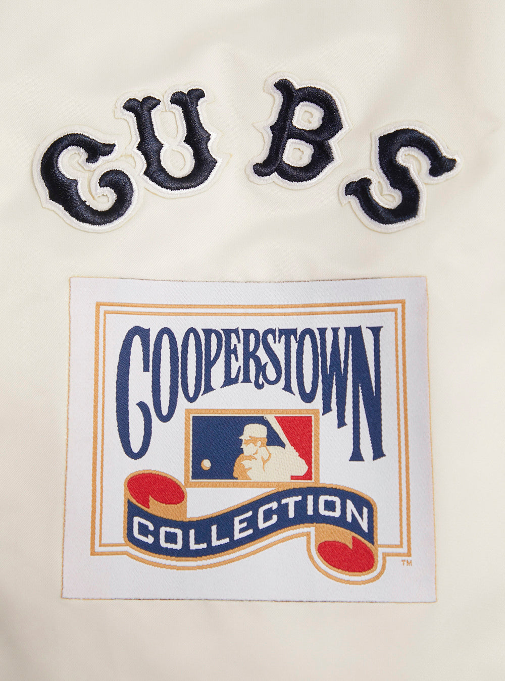 Chicago Cubs Cream Retro Classic Rib Satin Jacket product image 5, provided for visual reference and product detail review