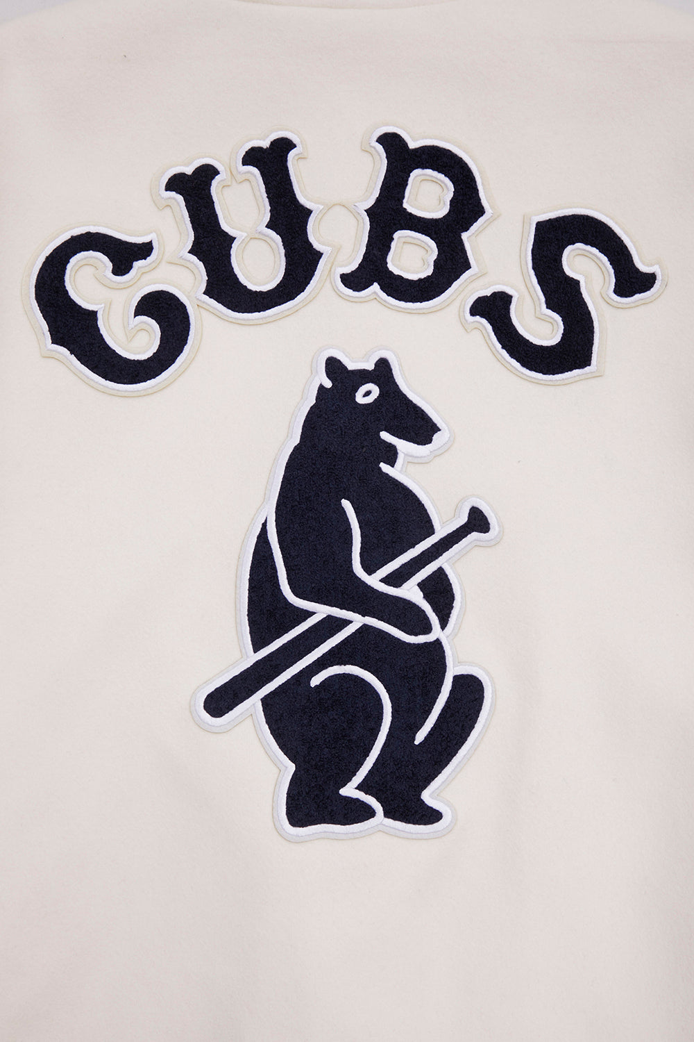 Chicago Cubs Retro Cream Classic Varsity Jacket product image 7, provided for visual reference and product detail review