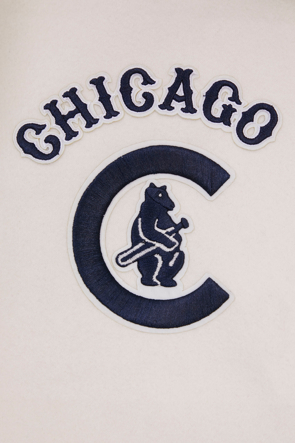 Chicago Cubs Retro Cream Classic Varsity Jacket product image 6, provided for visual reference and product detail review