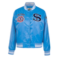 Chicago White Sox Retro Classic Blue Satin Jacket product image 1, provided for visual reference and product detail review