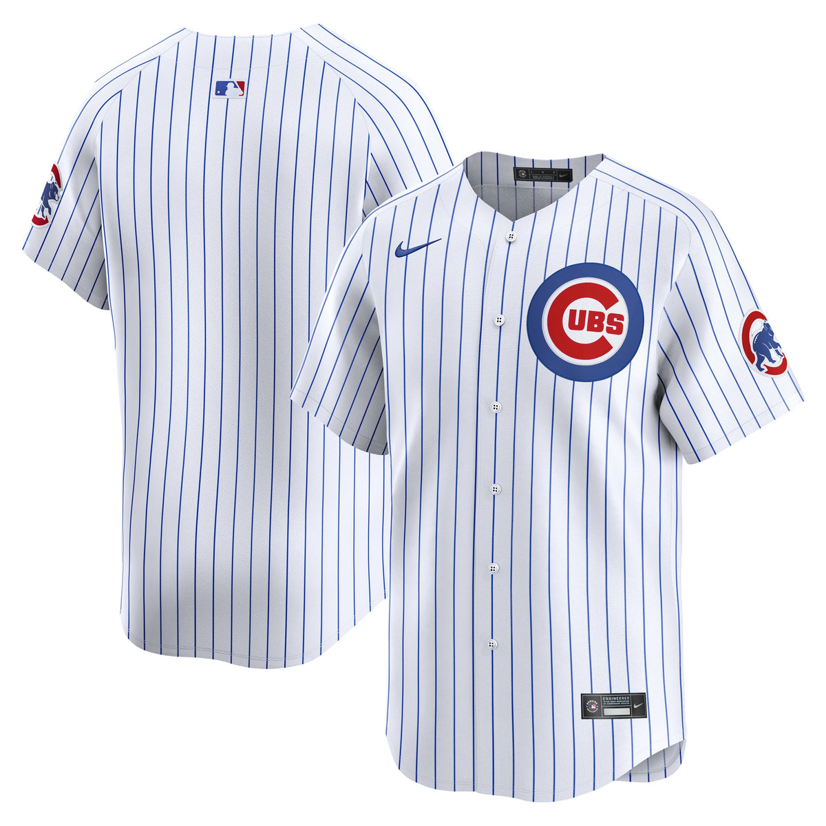 Chicago Cubs Nike White Pinstripe Home Limited Men Jersey product image 1, provided for visual reference and product detail