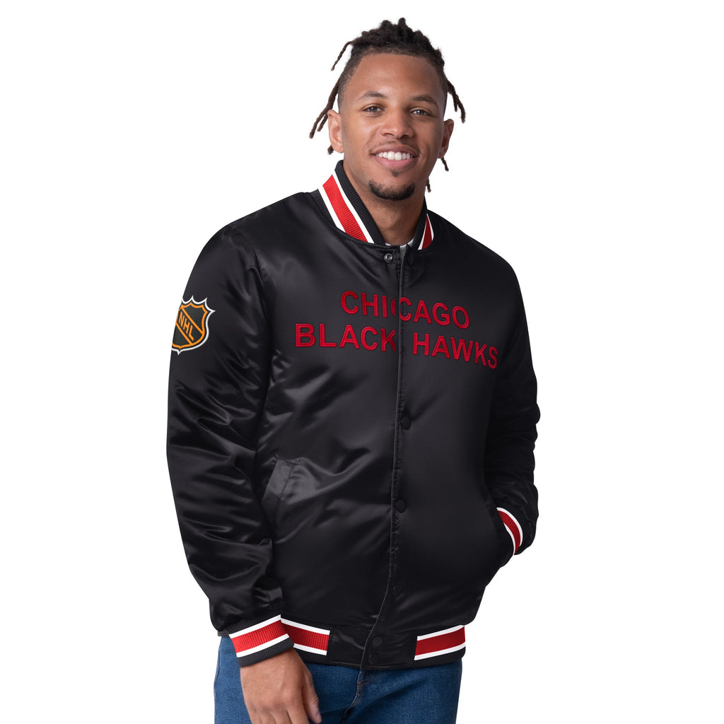 Chicago Blackhawks Starter Closer Reversible Varsity Jacket product image 4, provided for visual reference and product