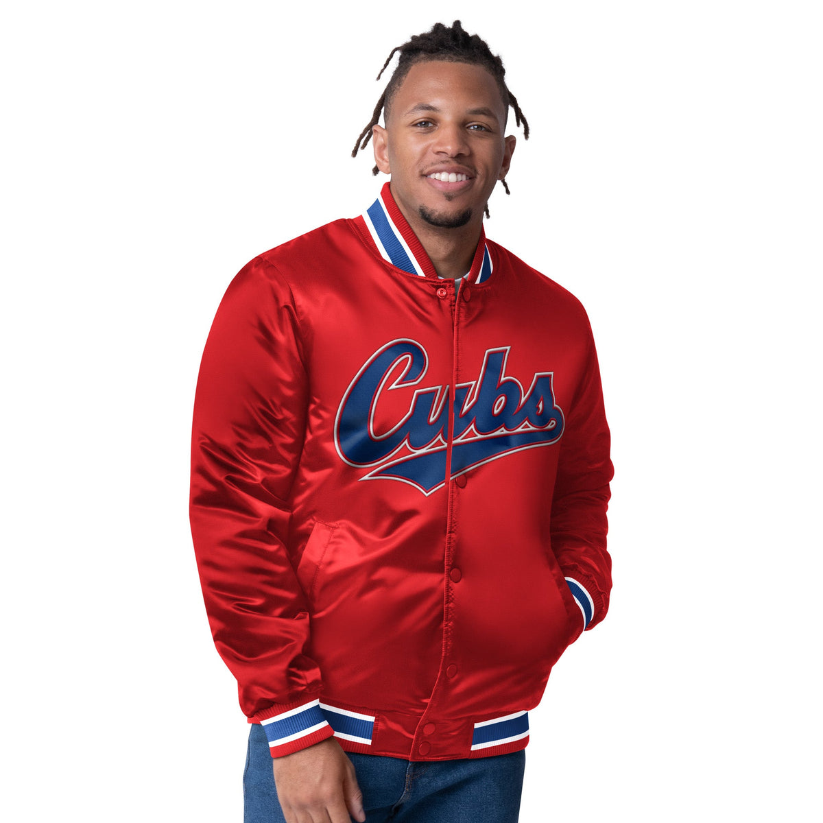 Chicago Cubs Starter Closer Reversible Varsity Jacket product image 1, provided for visual reference and product detail