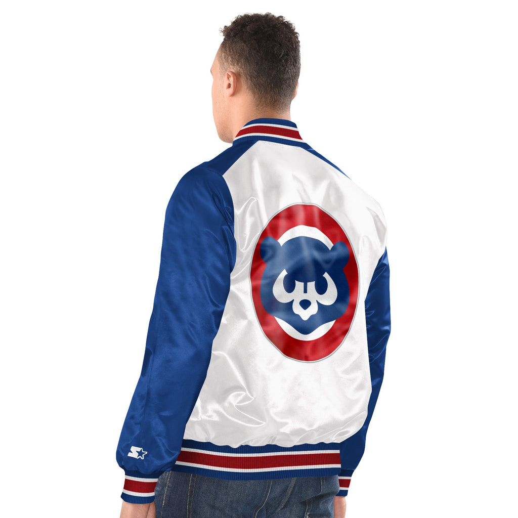 Chicago Cubs White Renegade Varsity Jacket product image 2, provided for visual reference and product detail review