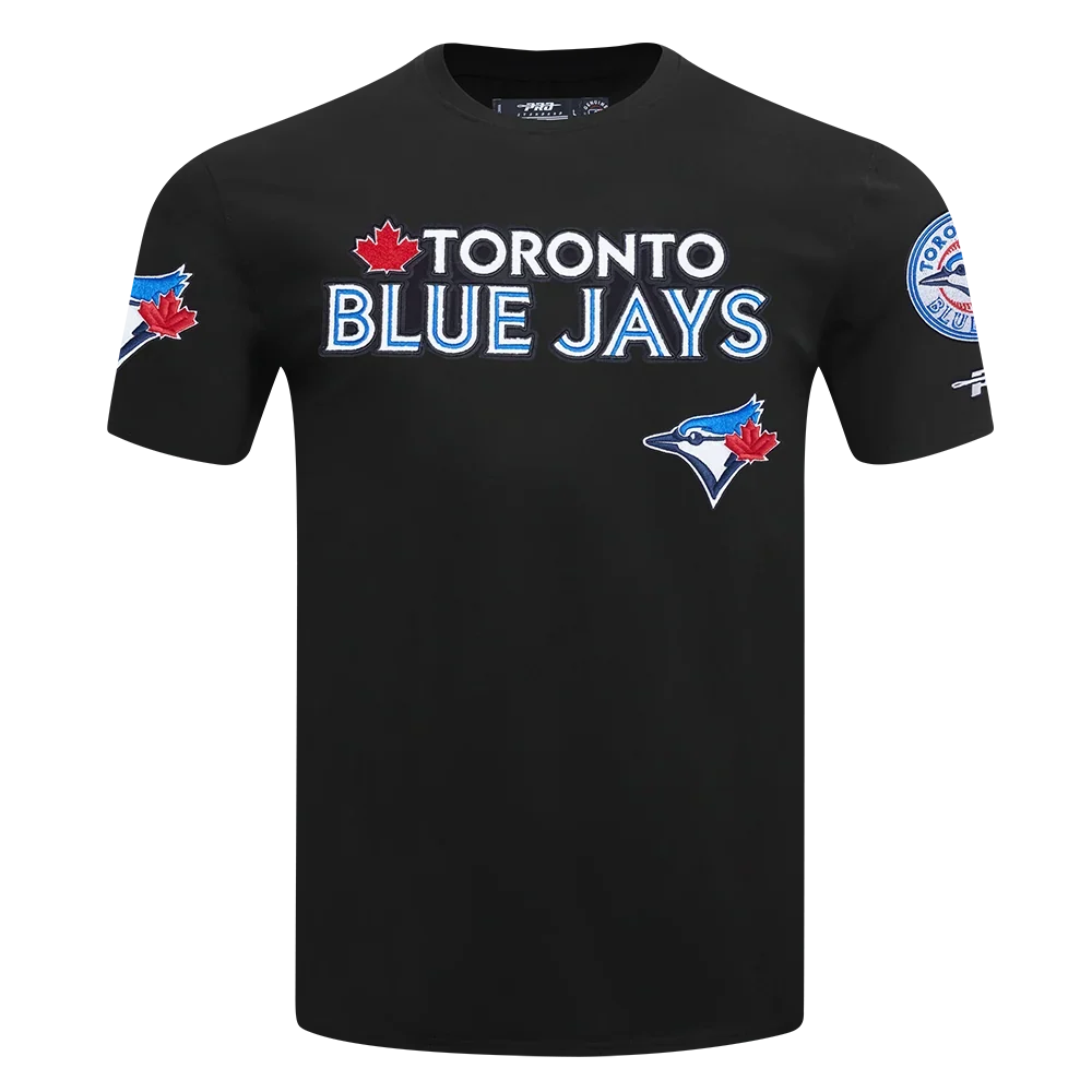 Toronto Blue Jays MLB Pro Standard Men Black Classic Chenille T-shirt product image 1, provided for visual reference and