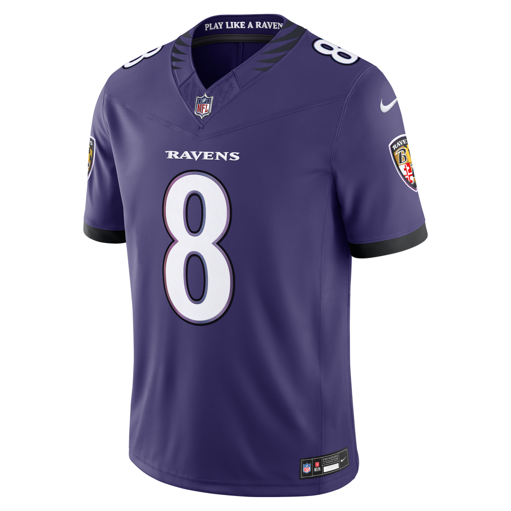 Lamar Jackson Baltimore Ravens NFL Nike Men Purple Vapor F.U.S.E. Limited Player Sewn Jersey product image 2, provided for