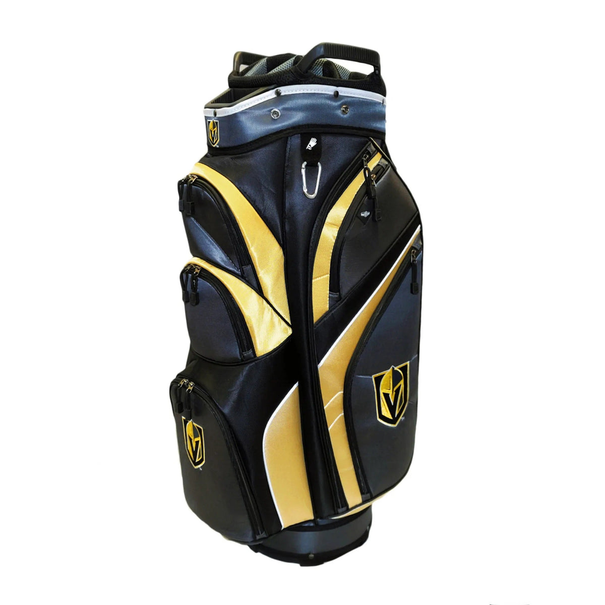 Las Vegas Golden Knights NHL Black/Gold Golf Cart Bag product image 1, provided for visual reference and product detail