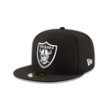 Las Vegas Raiders NFL New Era Men Black/White 59Fifty League Basic Fitted Hat product image 1, provided for visual reference