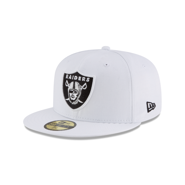 Las Vegas Raiders NFL New Era Men White 59Fifty Team Basic Fitted Hat product image 1, provided for visual reference and