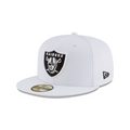 Las Vegas Raiders NFL New Era Men White 59Fifty Team Basic Fitted Hat product image 1, provided for visual reference and