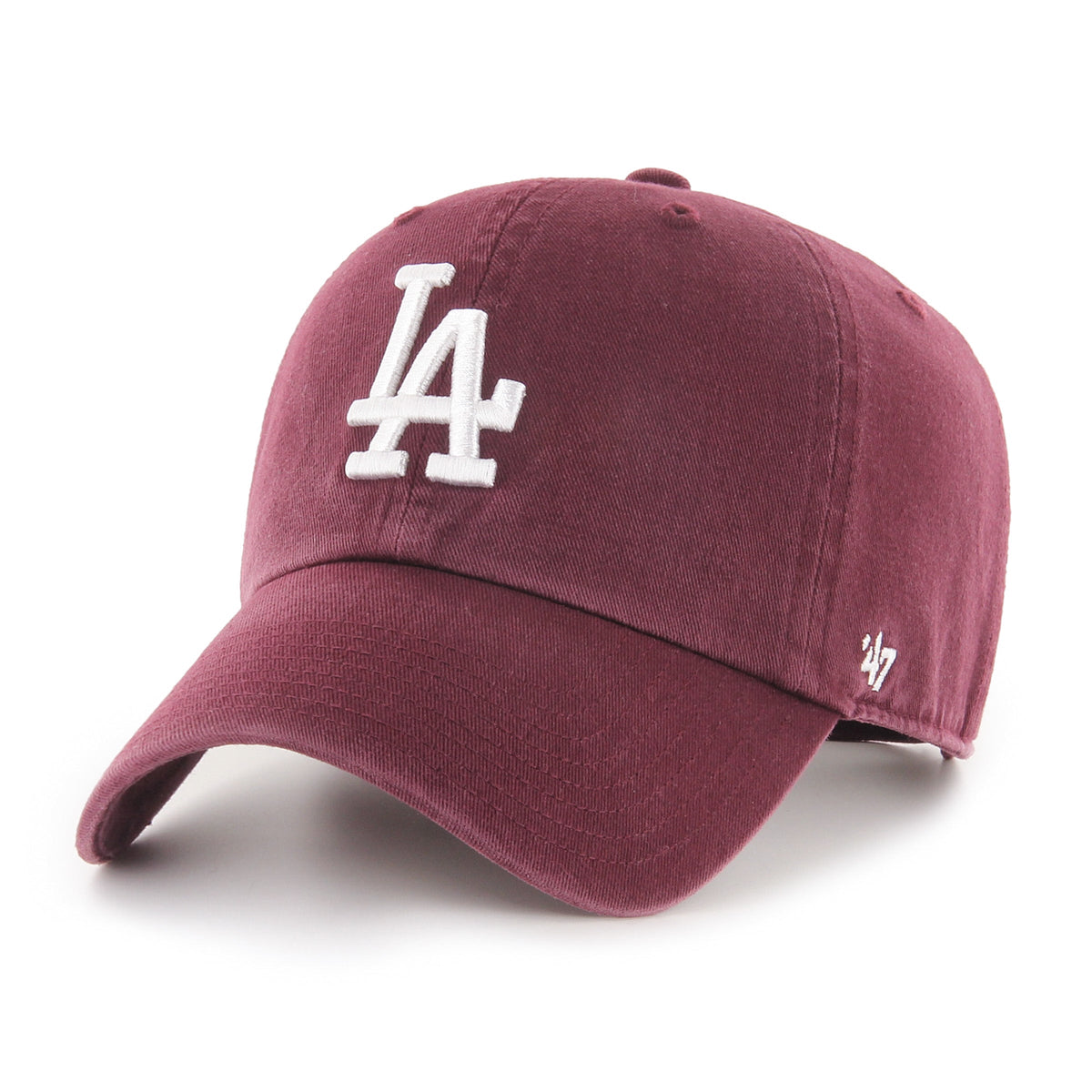 Los Angeles Dodgers MLB 47 Brand Men Dark Maroon Clean Up Adjustable Hat product image 1, provided for visual reference and