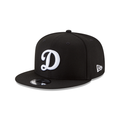 Los Angeles Dodgers MLB New Era Men Black White D Logo 9Fifty Basic Snapback product image 1, provided for visual reference