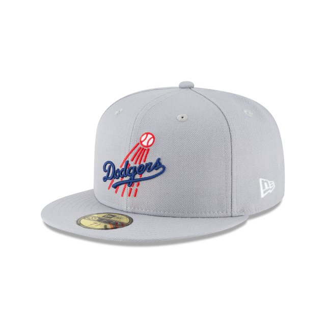 Los Angeles Dodgers MLB New Era Men Grey 59Fifty Cooperstown 1958 Wool Fitted Hat product image 1, provided for visual