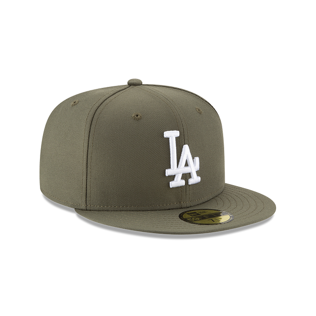 Los Angeles Dodgers MLB New Era Men Olive 59Fifty Basic Fitted Hat product image 6, provided for visual reference and