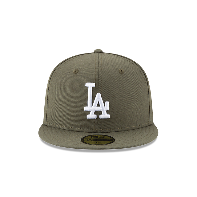 Los Angeles Dodgers MLB New Era Men Olive 59Fifty Basic Fitted Hat product image 5, provided for visual reference and