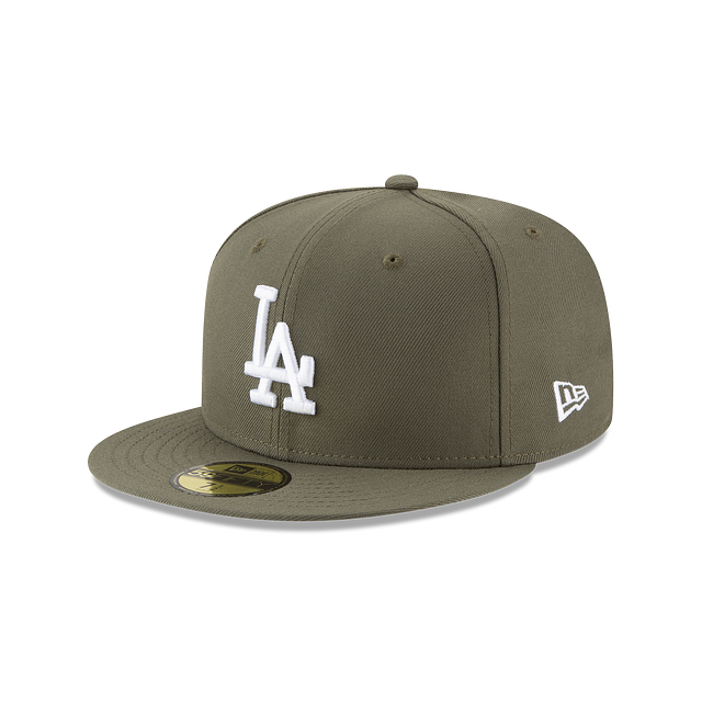 Los Angeles Dodgers MLB New Era Men Olive 59Fifty Basic Fitted Hat product image 1, provided for visual reference and