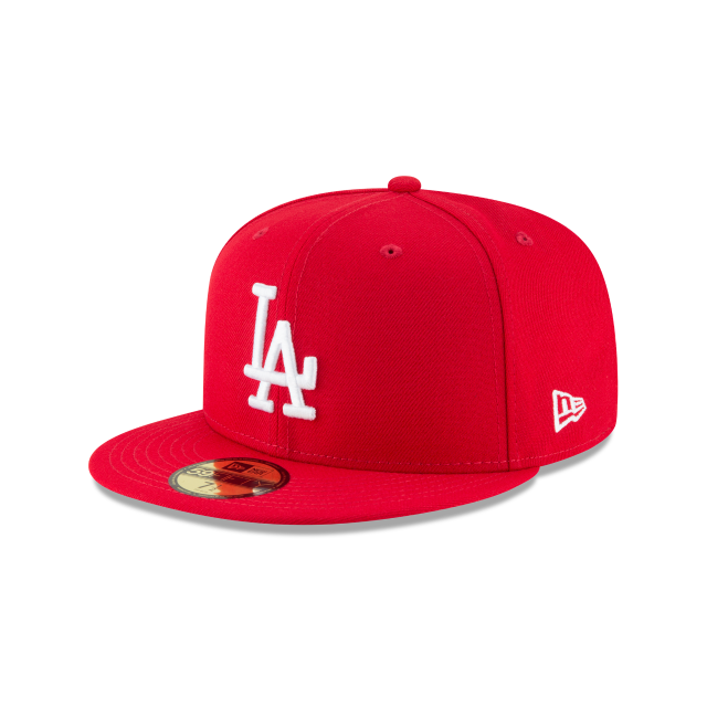 Los Angeles Dodgers MLB New Era Men Scarlet Red 59Fifty Basic Fitted Hat product image 1, provided for visual reference and
